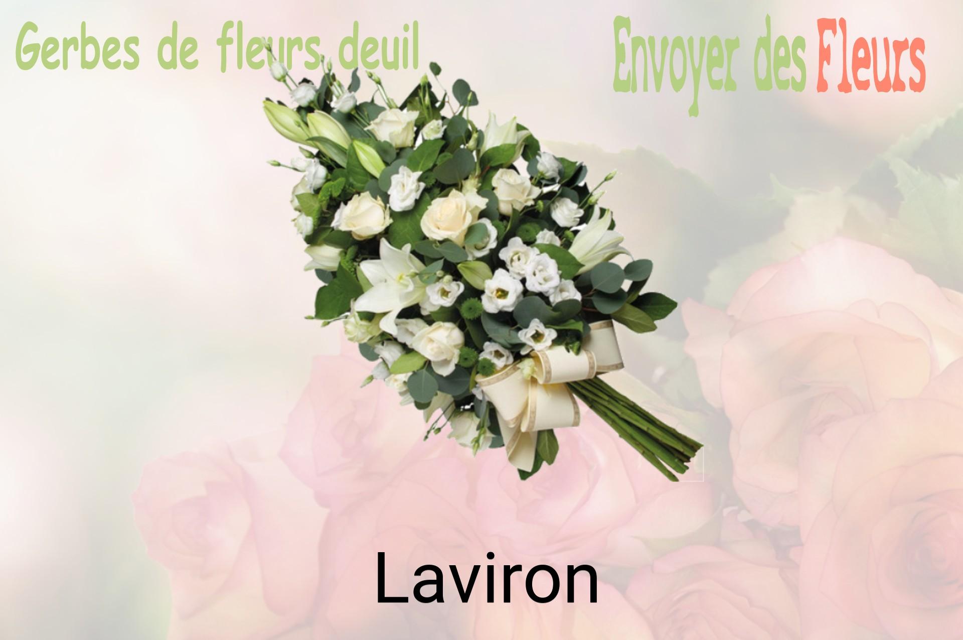 Gerbe de fleurs de deuil livrée à Laviron